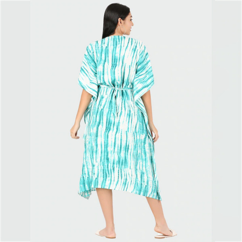 Green and Dye Maternity Kaftan Midi Dress