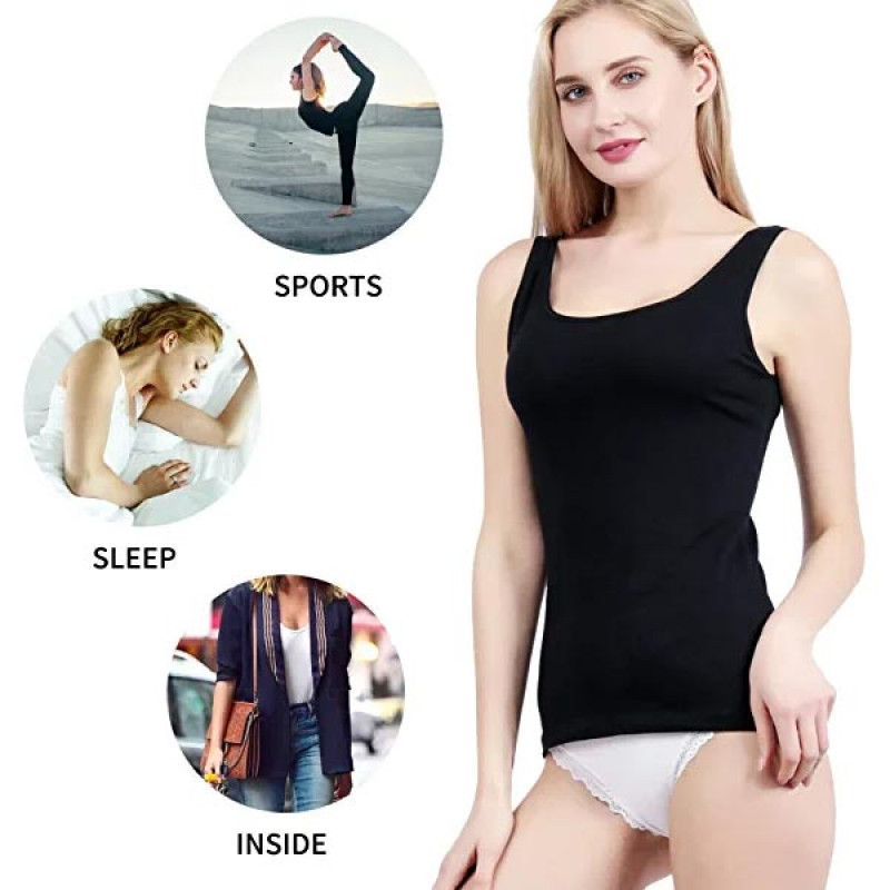 Womens Tank Top Lace Camisoles Undershirt Slim Fit with Premium Cotton Ultra Soft