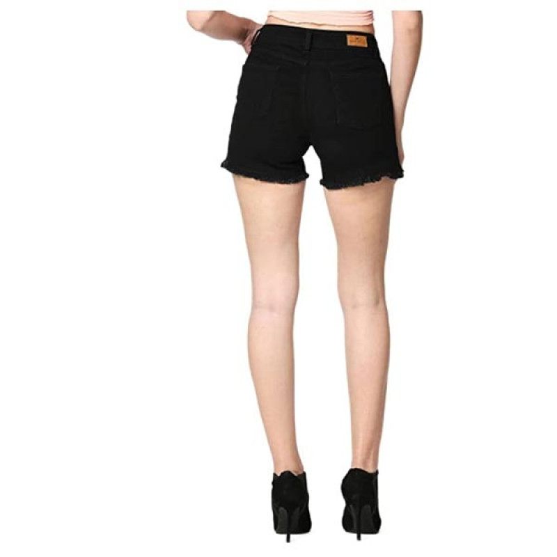 Women Washed Slim Fit Denim Stretchable Shorts